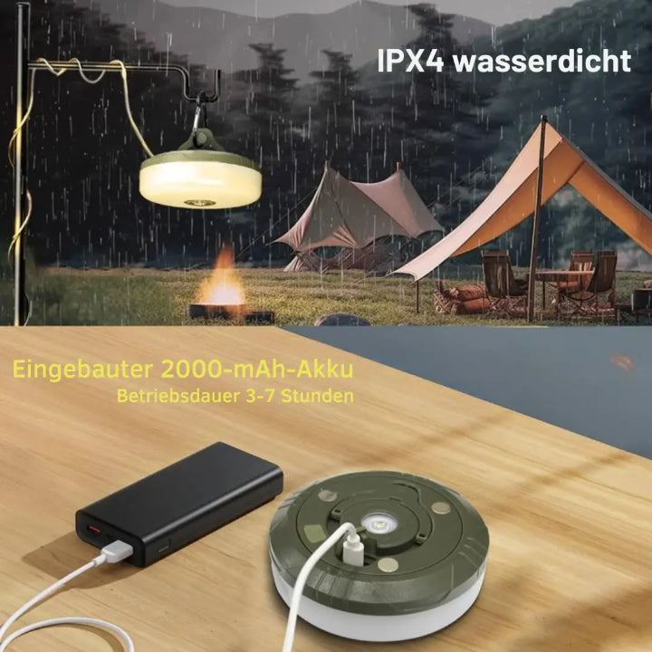 Oplaadbare campinglamp met RGB-lichtslinger