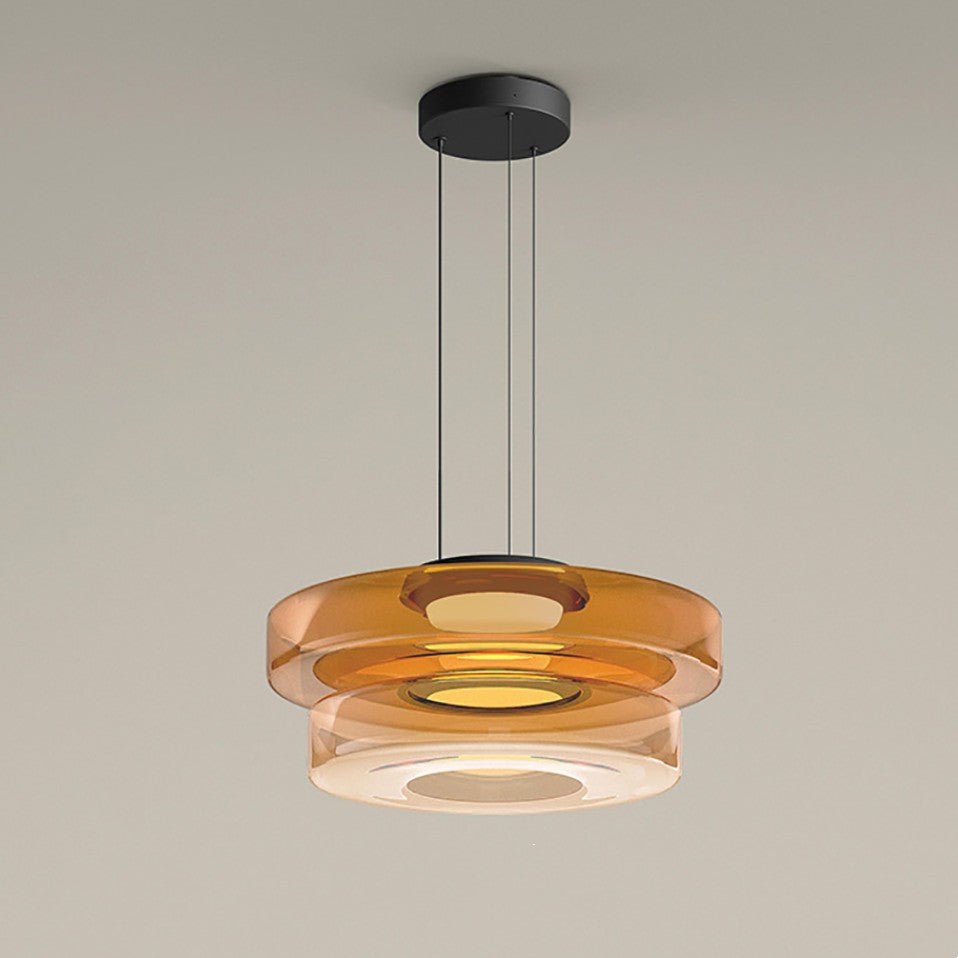 Gelaagde Glazen Hanglamp Met Warme LED-Verlichting En Tijdloos Design