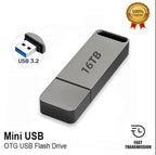 Metalen USB-opslag met compacte micro-USB-adapter