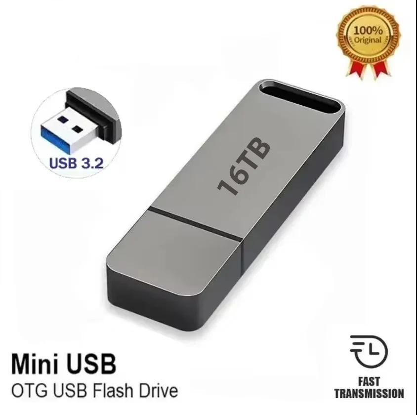 Metalen USB-opslag met compacte micro-USB-adapter