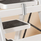 Opvouwbare Huishoudtrap met 3 Treden en Brede Antislip Pedalen