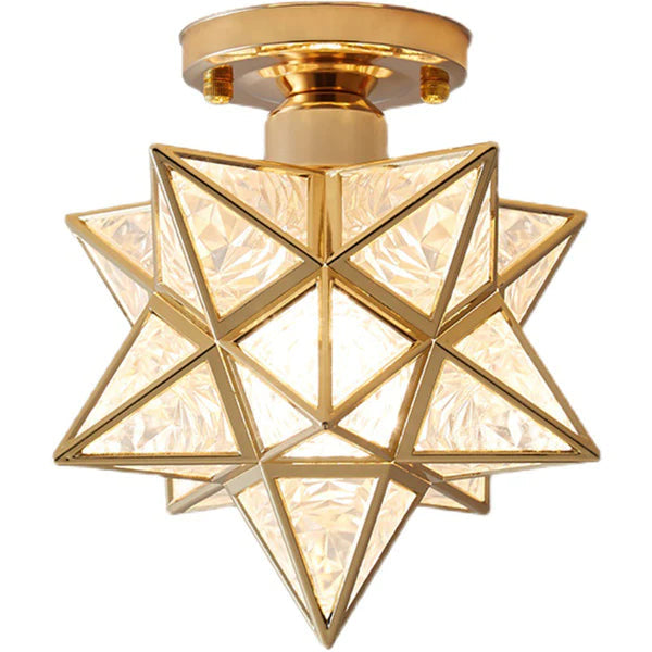 Sculpturale Plafondlamp Met Warme Gloed En Dagelijkse Stervormige Lichtaccenten