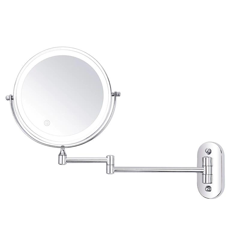 Wandgemonteerde LED‑Vergrootspiegel met Draaibare Arm en Meerkleurige Verlichting