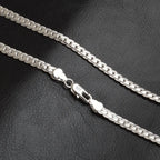 Schakelketting van Sterlingzilver voor Dames met Vlakke Schakels