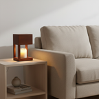 Houten Tafellamp met Warme LED‑Sfeerverlichting en Waxverwarmer