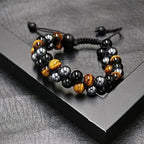 Dubbel Laags Kristallen Armband met Elastische Pasvorm en Luxe Geschenkdoos
