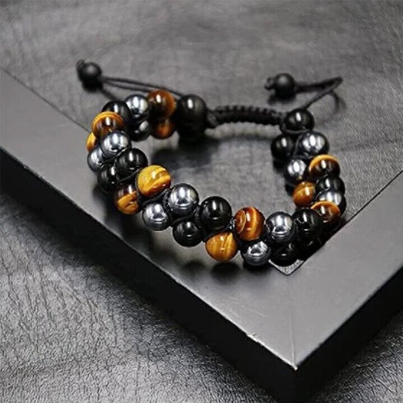 Dubbel Laags Kristallen Armband met Elastische Pasvorm en Luxe Geschenkdoos