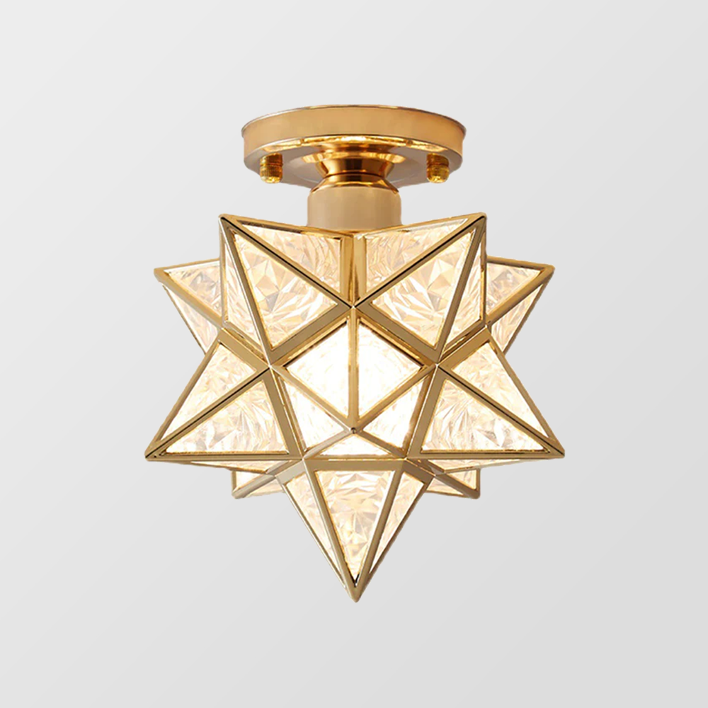 Sculpturale Plafondlamp Met Warme Gloed En Dagelijkse Stervormige Lichtaccenten