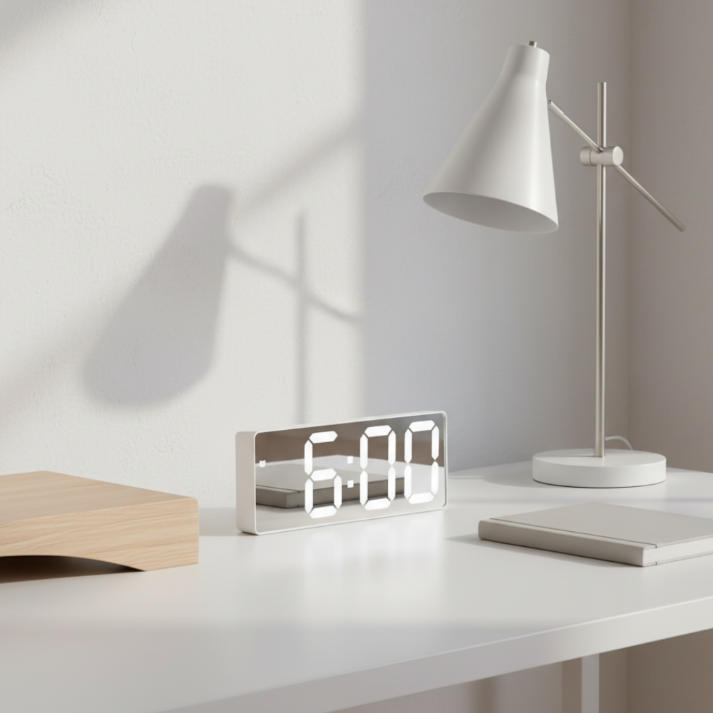 Digitale Wekker met Spiegelweergave en Moderne LED‑Functies