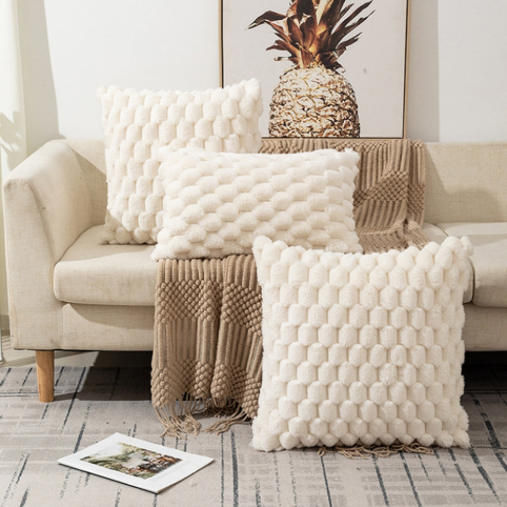 Kussenhoes Met Zachte 3D‑Textuur En Luxe Pluche Structuur