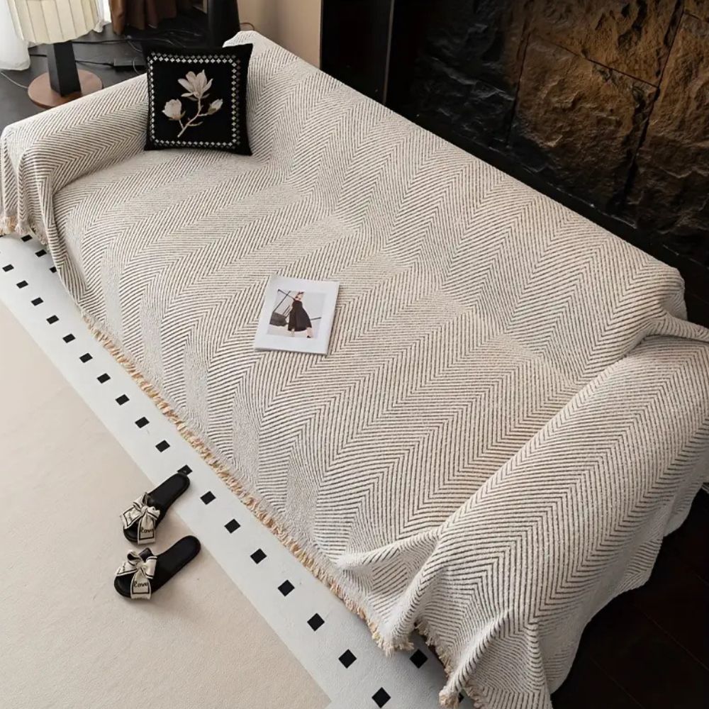 Bankhoes Met Herringbone Weefstructuur En Antislip Afwerking