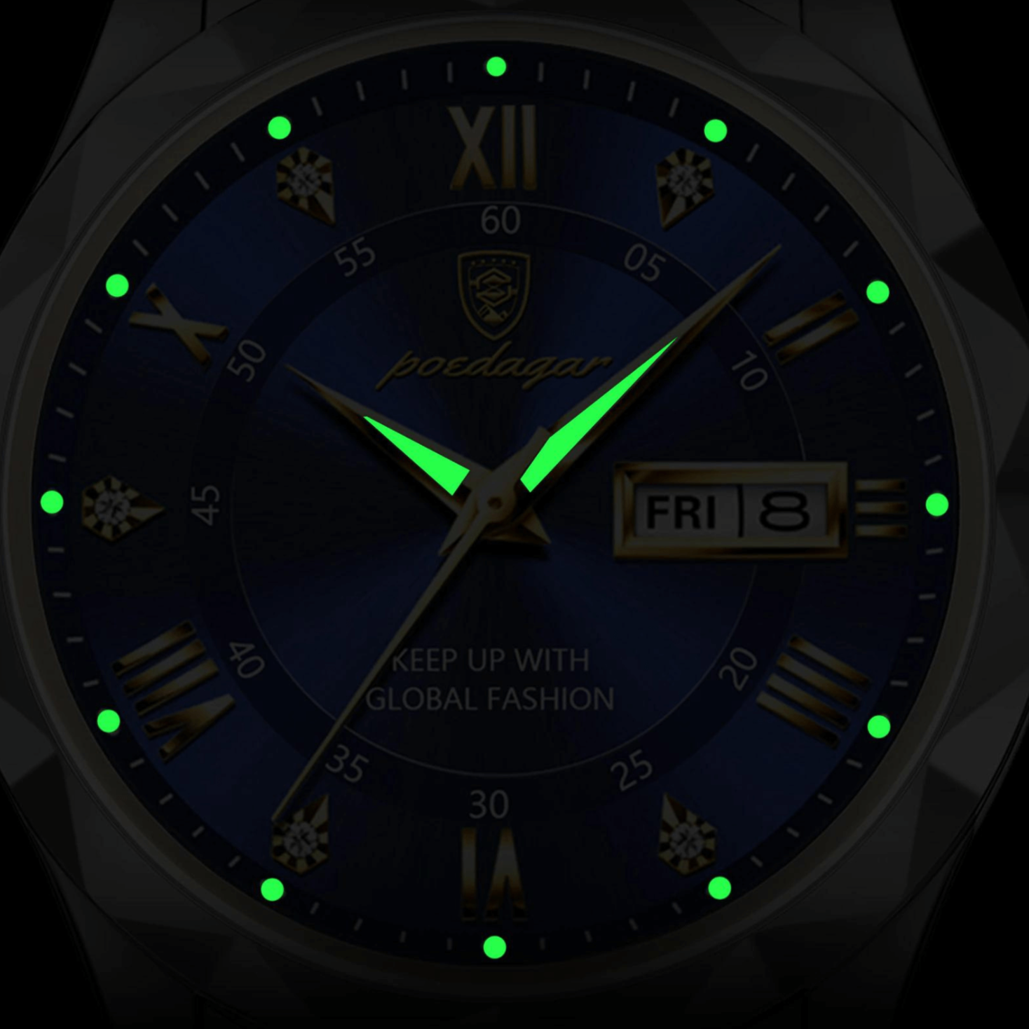 Roestvrijstalen Herenhorloge Met Lichtgevende Wijzerplaat