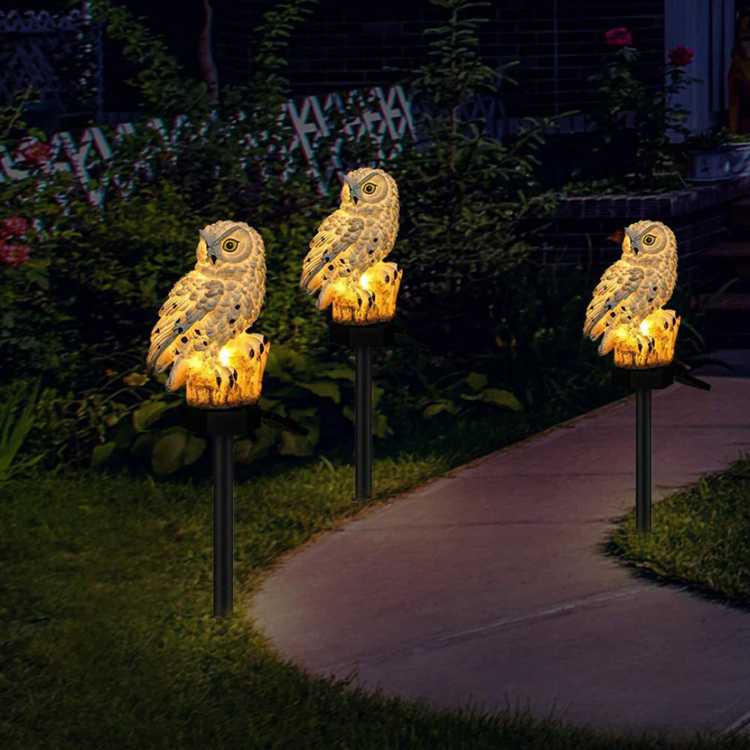 Solar Buitenlamp met Decoratieve Uilvorm