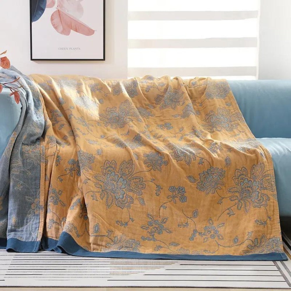Jacquard Deken Met Bloemenpatroon Voor Comfortabel Gebruik Tijdens Alle Seizoenen