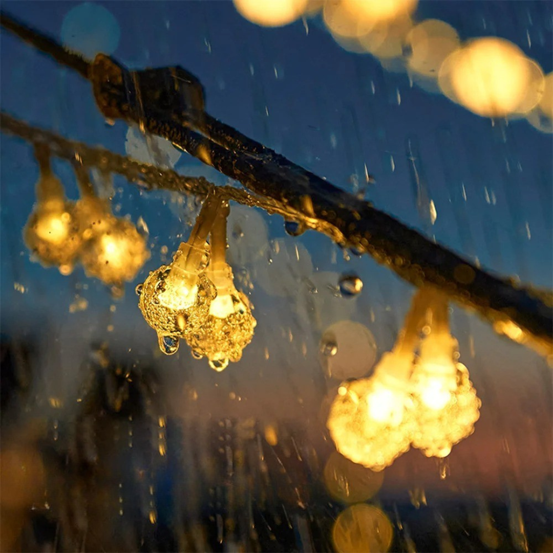 Solar LED Lichtsnoer voor Buiten - 12.5 Meter Waterdicht met Warmwit Licht
