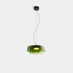 Luxe Glazen Hanglamp met Unieke Handgemaakte Kap voor Warme Sfeerverlichting