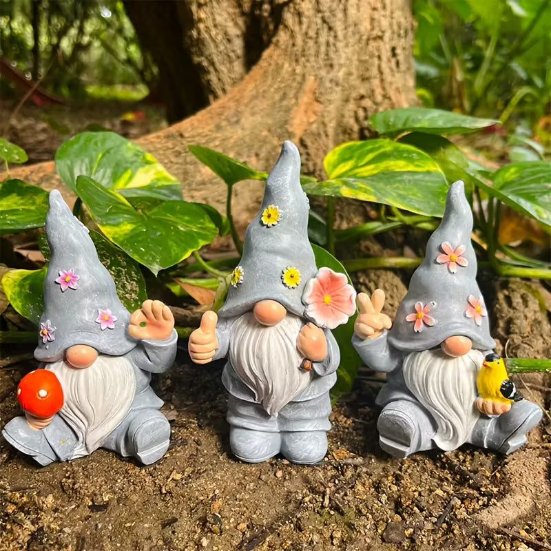 Kunsthars Beeldenset met Drie Stille Figuren voor Binnen en Buiten