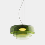 Luxe Glazen Hanglamp met Unieke Handgemaakte Kap voor Warme Sfeerverlichting