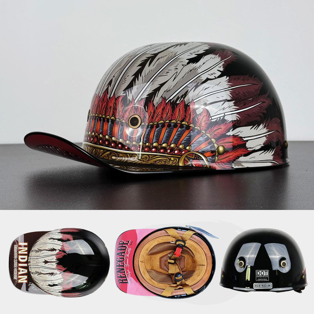 Cap‑Stijl Motorhelm met Sterke ABS‑Constructie en Veiligheidscertificering