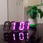 3D LED Wandklok met Dimbaar Digitaal Display voor Binnen
