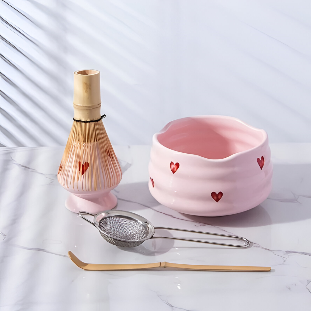 Matcha Geschenkset Met Schenkkom En Traditionele Matcha Accessoires