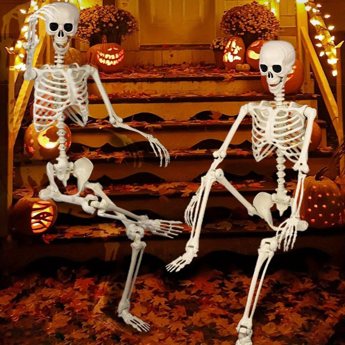 Levensgroot Skeletdecor Met Beweegbare Gewrichten Voor Opvallende Halloween Decoraties