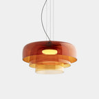 Luxe Glazen Hanglamp met Unieke Handgemaakte Kap voor Warme Sfeerverlichting