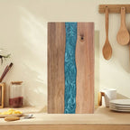 Houten Snij‑ en Serveerplank met Resinaccent