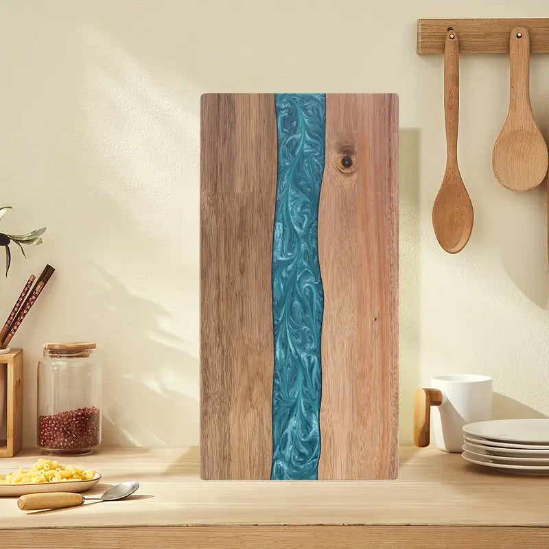 Houten Snij‑ en Serveerplank met Resinaccent