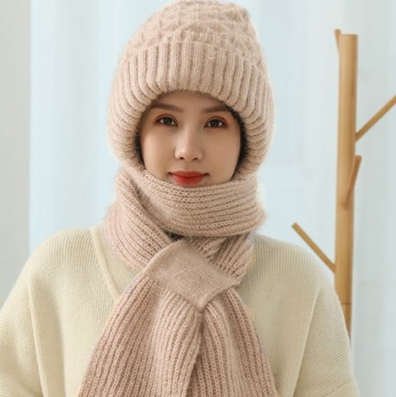 Wintermuts En Halsbeschermer Met Warm Fleece En Elastisch Strickontwerp