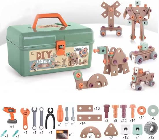 Educatief BuildMaster Gereedschapsset voor Kinderen met 100+ Onderdelen en Creatieve Bouwmogelijkheden