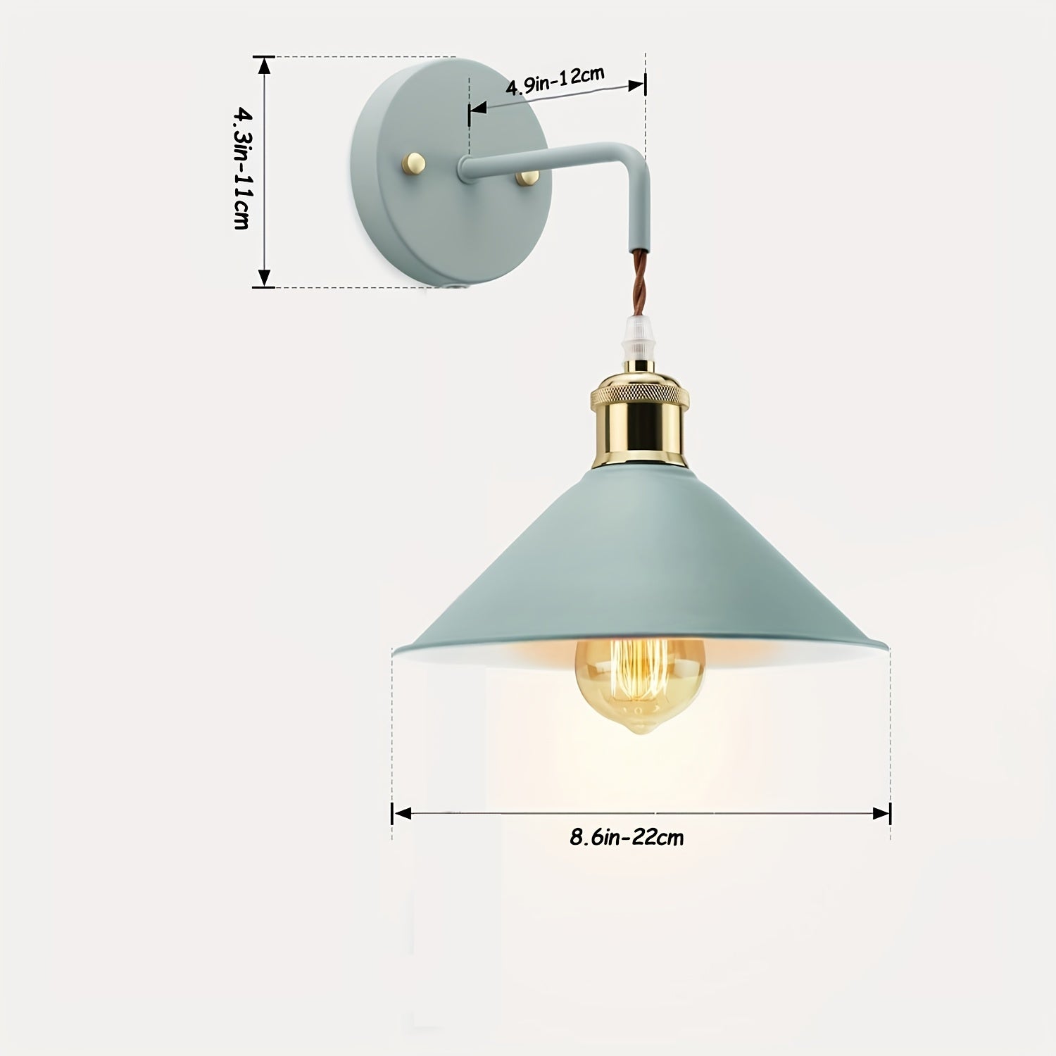 Metalen wandlampenset met industriële afwerking en E26-fitting
