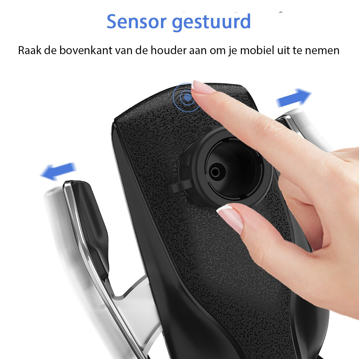 Klemmende Telefoonhouder Met Qi Draadloos Opladen