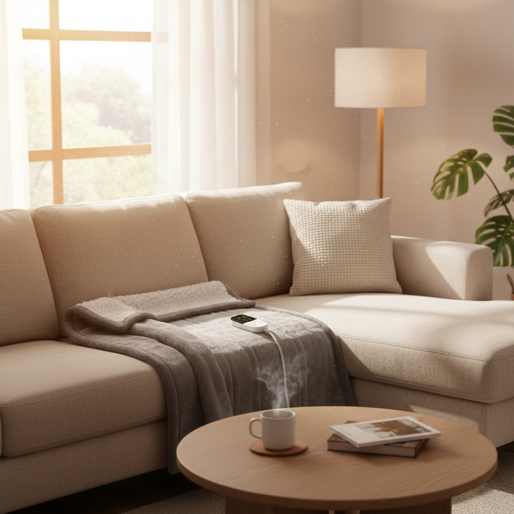 Elektrische Fleece Deken met Instelbare Warmte en Zachte Comfortstructuur