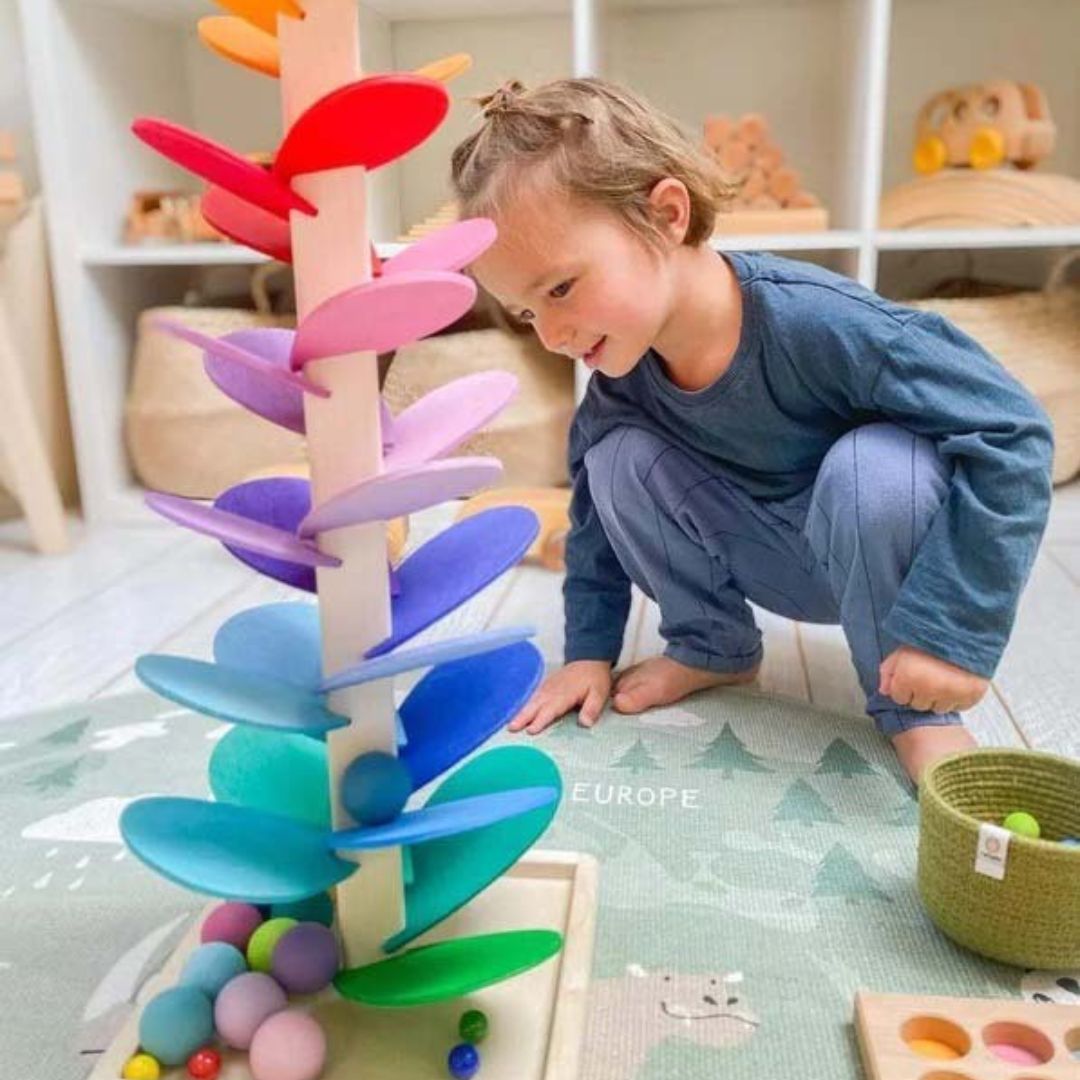 Houten Speeltoren Klank en Kleuren voor Vroege Ontwikkeling