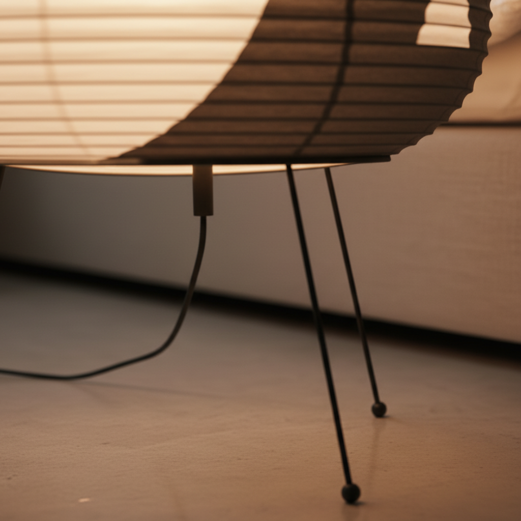 Japanse Tafellamp of Vloerlamp met Organische Papieren Vorm en Warme Sfeerverlichting
