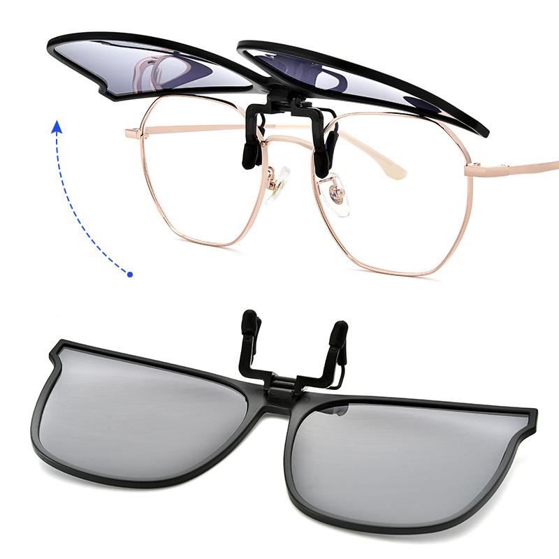 Opvouwbare Clip-On Gepolariseerde Zonnebril voor Brildragers met UV400 Bescherming