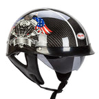 Carbon Half‑Face Motorhelm met Lichtgewicht Constructie en Veiligheidscertificering
