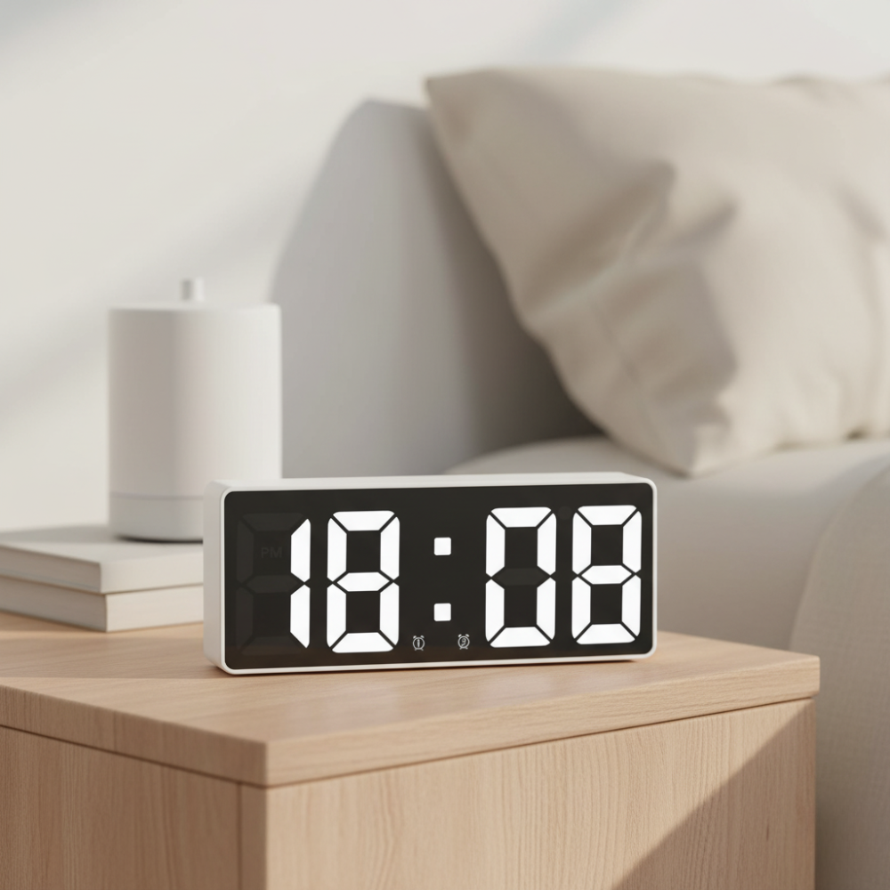 Digitale Wekker met Spiegelweergave en Moderne LED‑Functies
