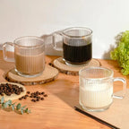 Set Van 6 Glazen Koffiemokken Met Hittebestendig Ontwerp En Ergonomische Greep
