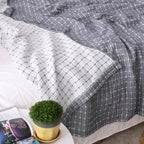 Katoenen Deken met Fijn Raster en Luchtige Gaasstructuur