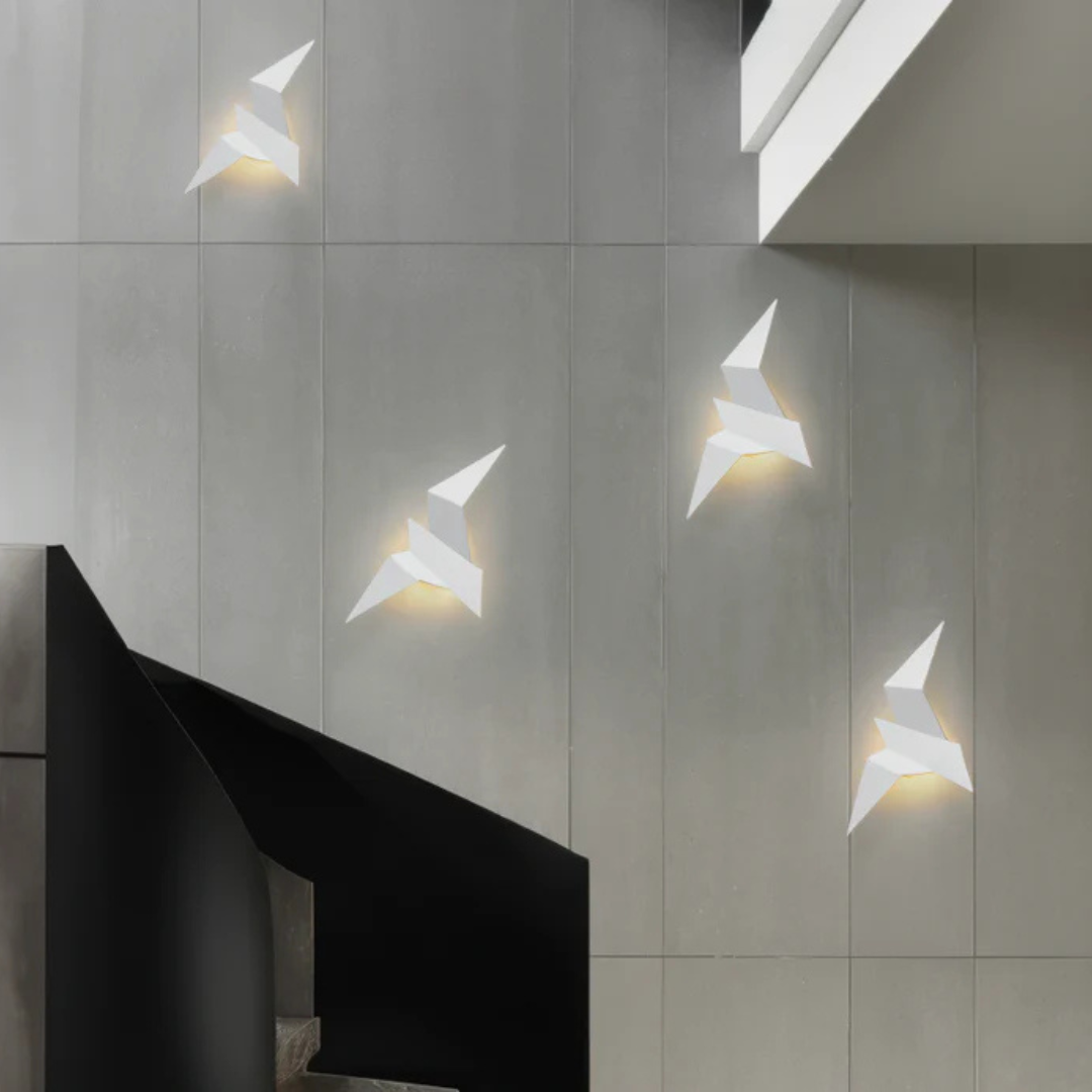 Origami Wandlamp met Warm LED‑Licht voor Moderne Wandverlichting Binnen