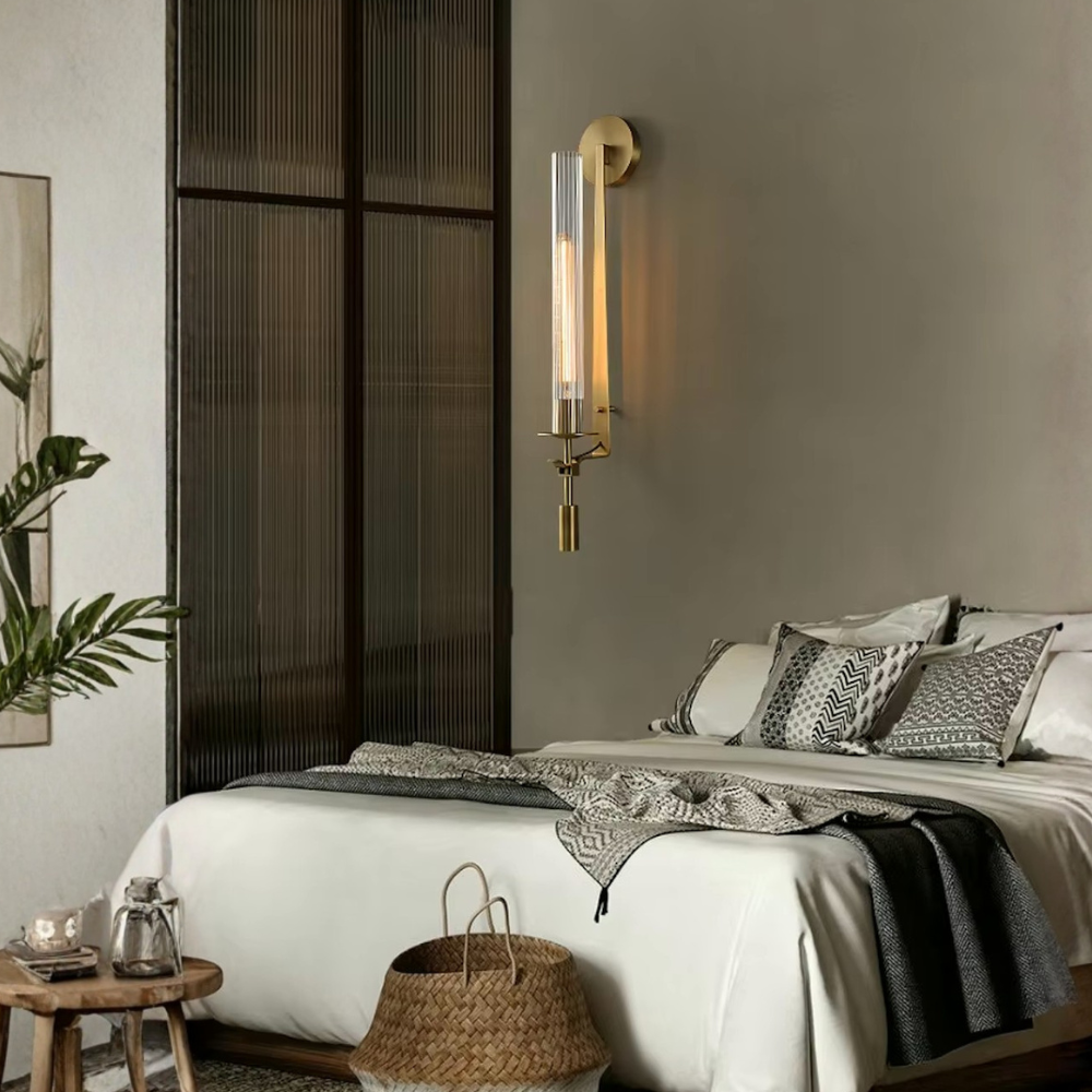 Wandlamp met Verticale Glasstructuur en Zachte Moderne Sfeerverlichting