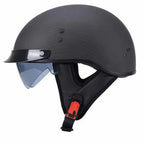 Carbon Half‑Face Motorhelm met Lichtgewicht Constructie en Veiligheidscertificering