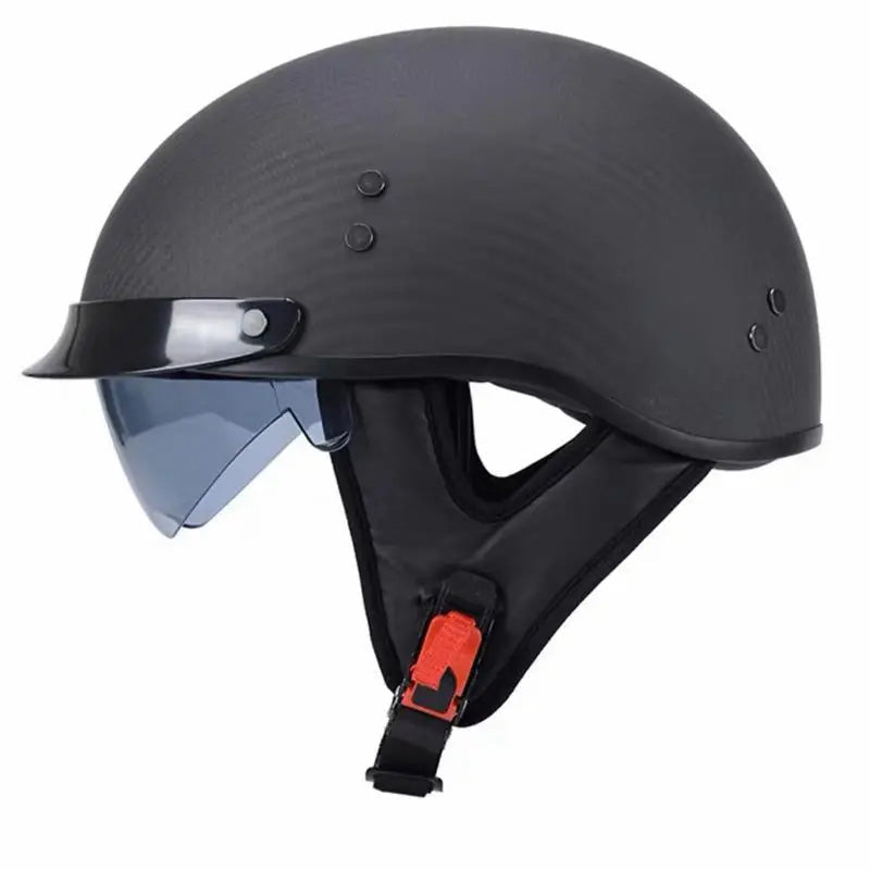 Carbon Half‑Face Motorhelm met Lichtgewicht Constructie en Veiligheidscertificering