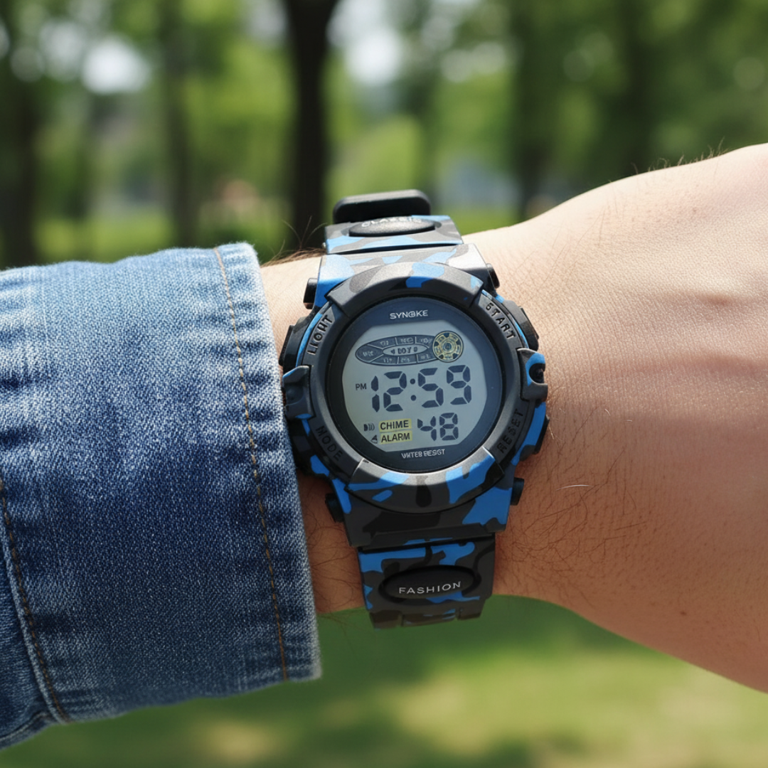 Digitaal Kinderhorloge met Waterbestendig Ontwerp en Stopwatch voor Dagelijks Gebruik