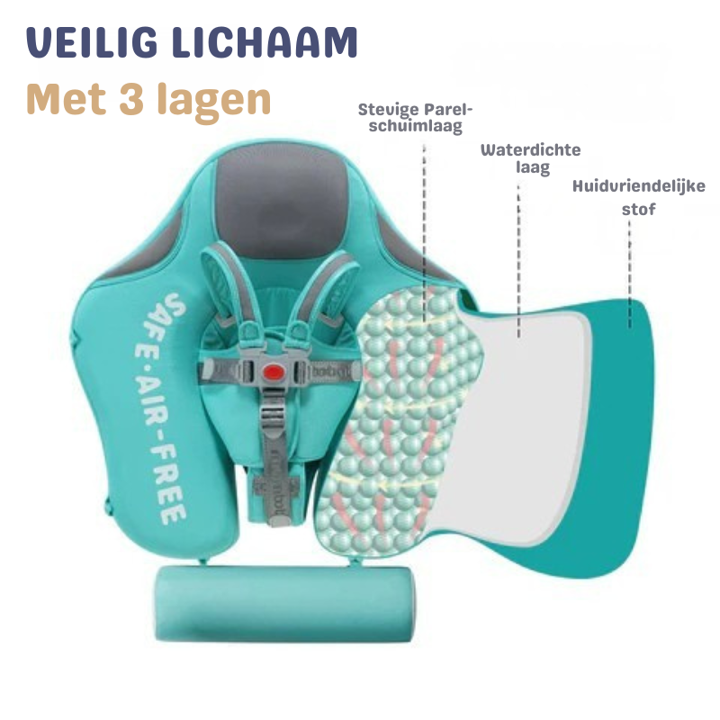 Baby Zwemband met UV‑Luifel en Comfortabele Ondersteuning