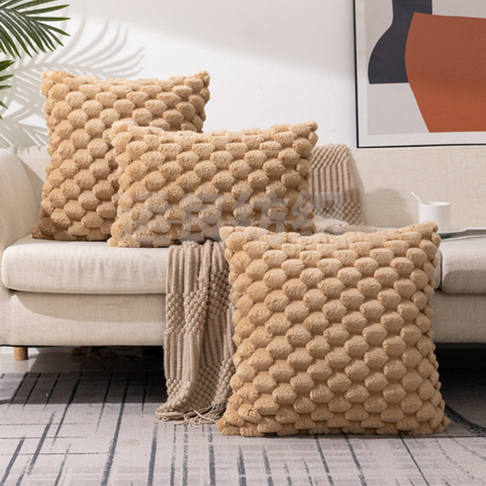 Zachte Kussenhoes Met Luxe 3D Textuur Voor Een Warme En Stijlvolle Uitstraling
