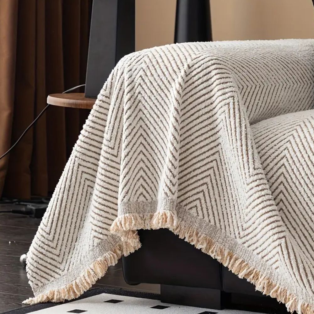 Bankhoes Met Herringbone Weefstructuur En Antislip Afwerking
