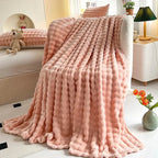 Fleecedeken met Bolletjesstructuur als Plaid voor Bank en Bed
